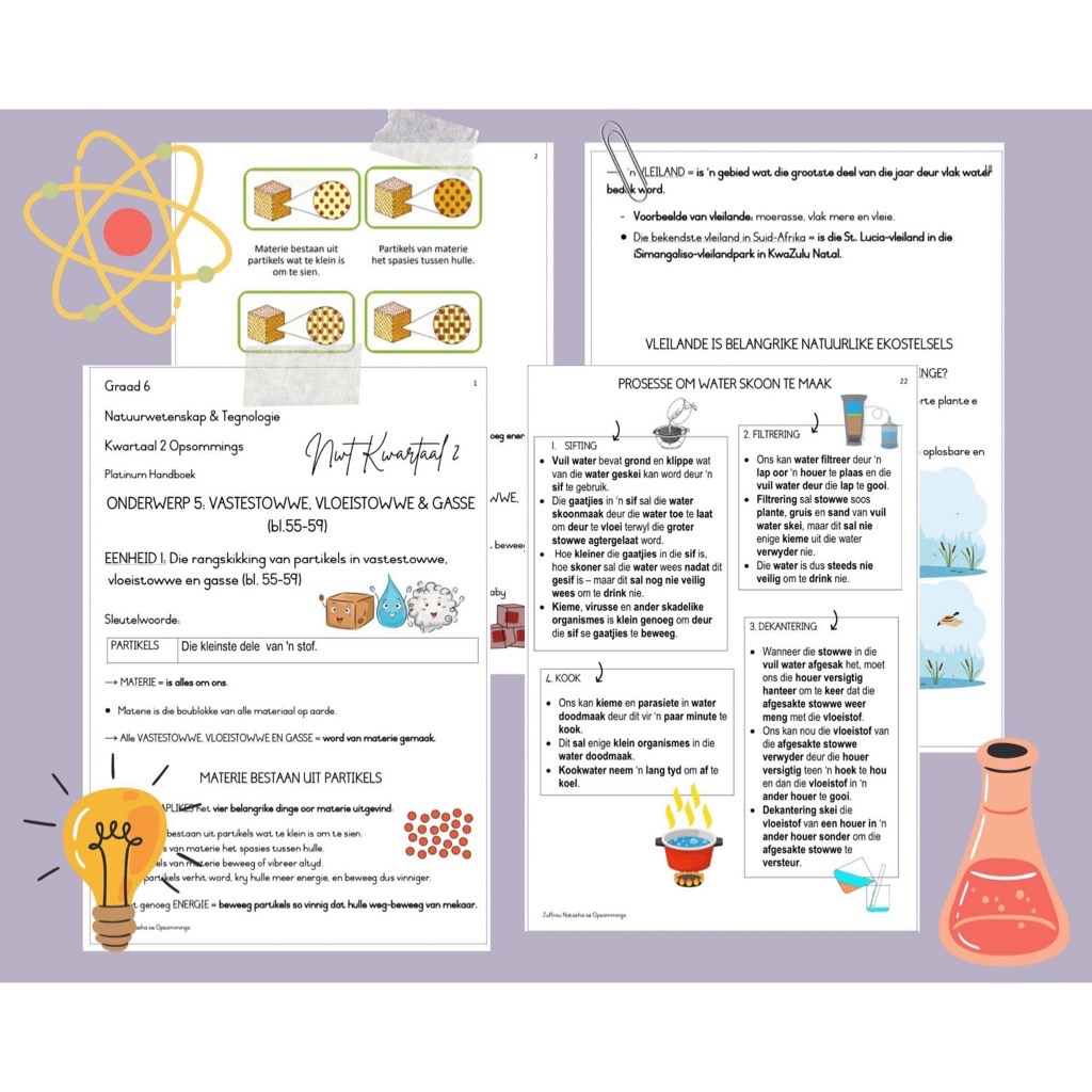 GRAAD 6 NATUURWETENSKAP TEGNOLOGIE KWARTAAL 2 OPSOMMINGS PLATINUM