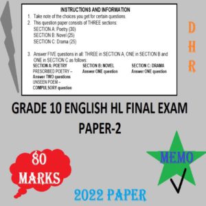 Grade English Home Language Final Examination Paper And Memorandum