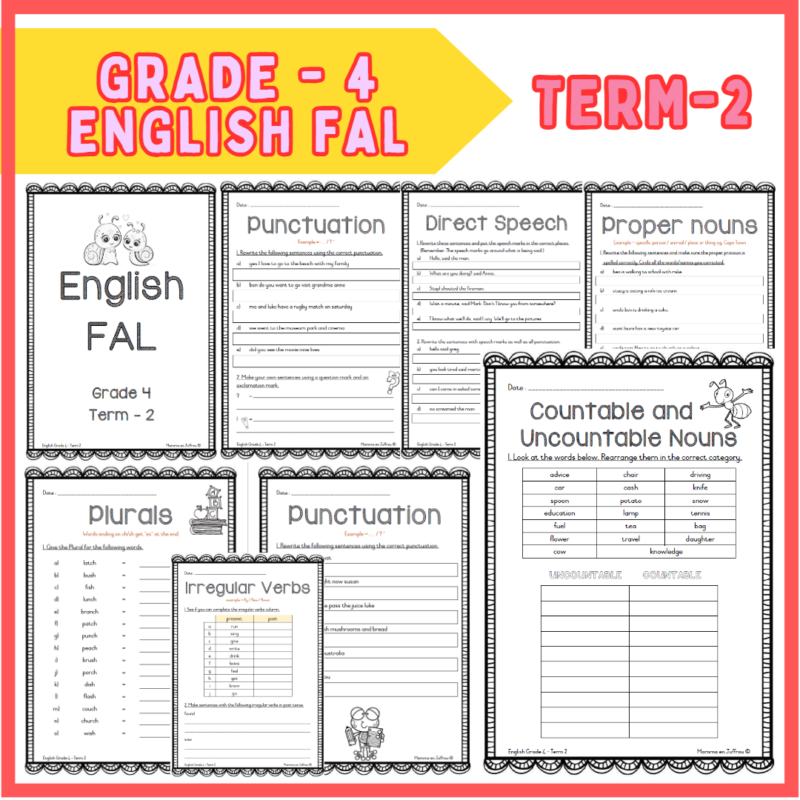 Grade 4 ENGLISH FAL Term 2 Worksheets Teacha