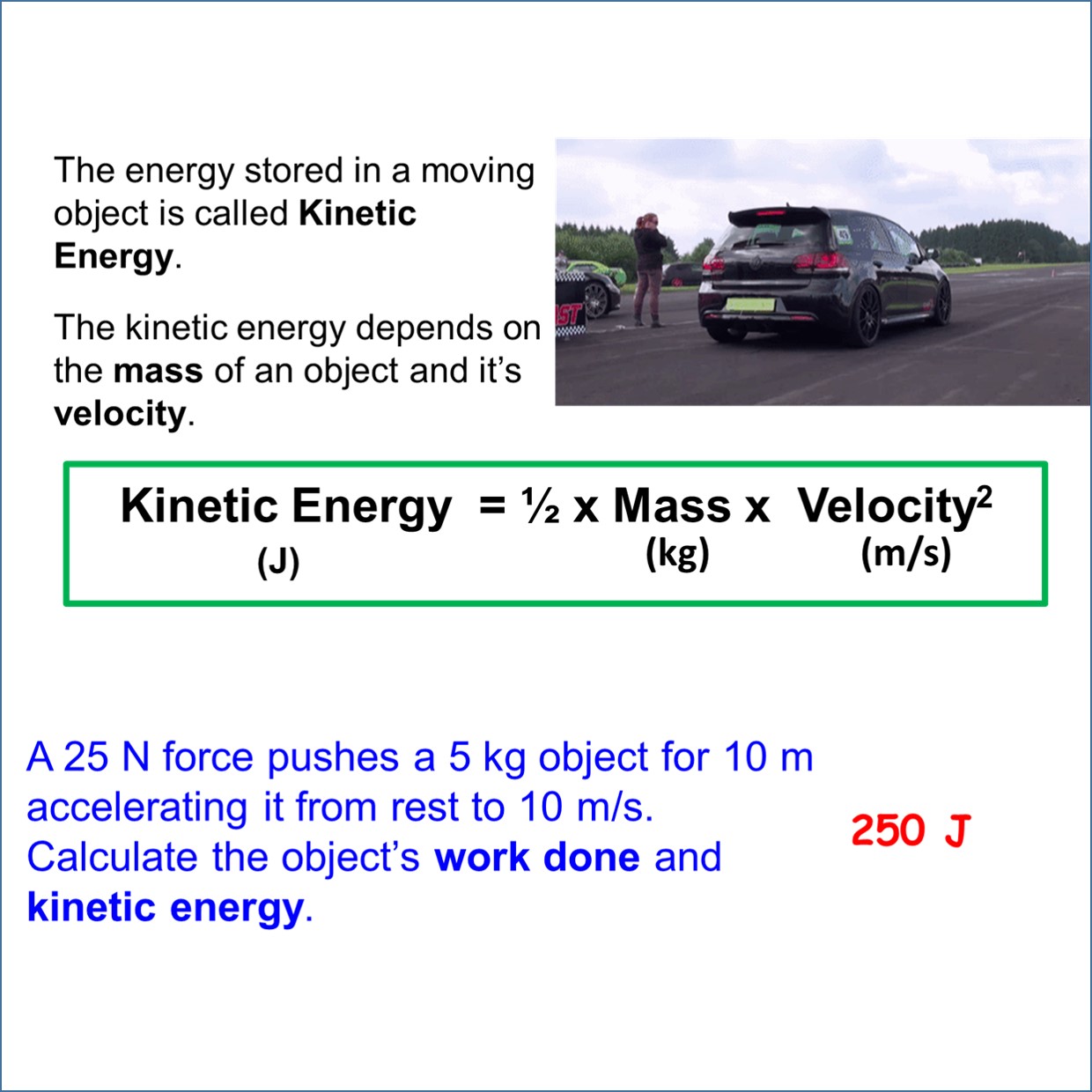 Braking Distance And Energy Physics Lesson P I Forces Motion And