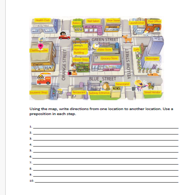 Using Prepositions To Give Directions Teacha