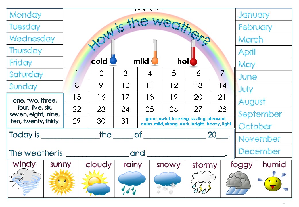 WEATHER TABLE CHART Teacha 