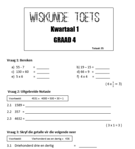 Graad 1 Wiskunde Werkboek – Kwartaal 3 • Teacha!