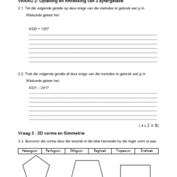 Gr Wiskunde Voorbereiding Toets Kwartaal Memorandum Teacha