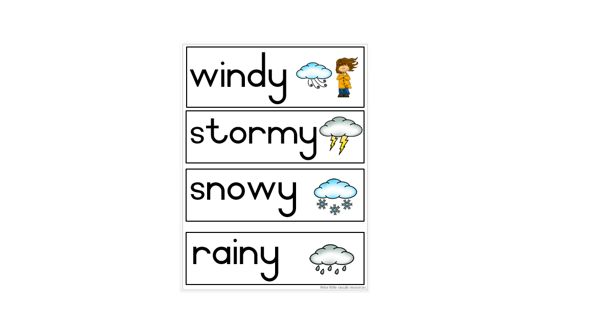 Weather Word Cards Teacha 