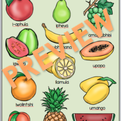 IsiZulu Fruit & Vegetables Posters / Imifino, Izithelo • Teacha!