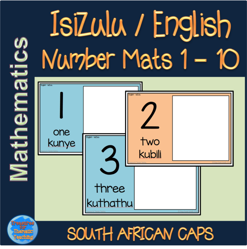 isizulu and english number mats 1 to 10 teacha