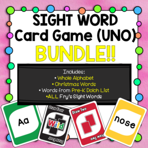 Sight Word Card Game [UNO] – BUNDLE! • Teacha!