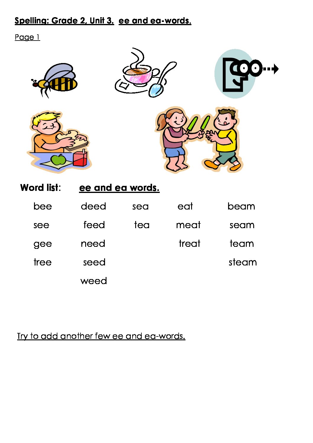 Spelling Bee Words For Grade 3 South Africa