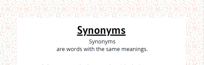 Synonyms – Memo included • Teacha!