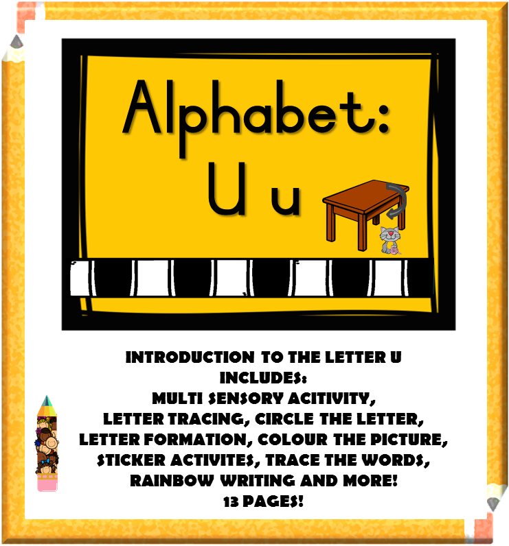Alphabet Letter Name and Sound U u Booklet • Teacha!