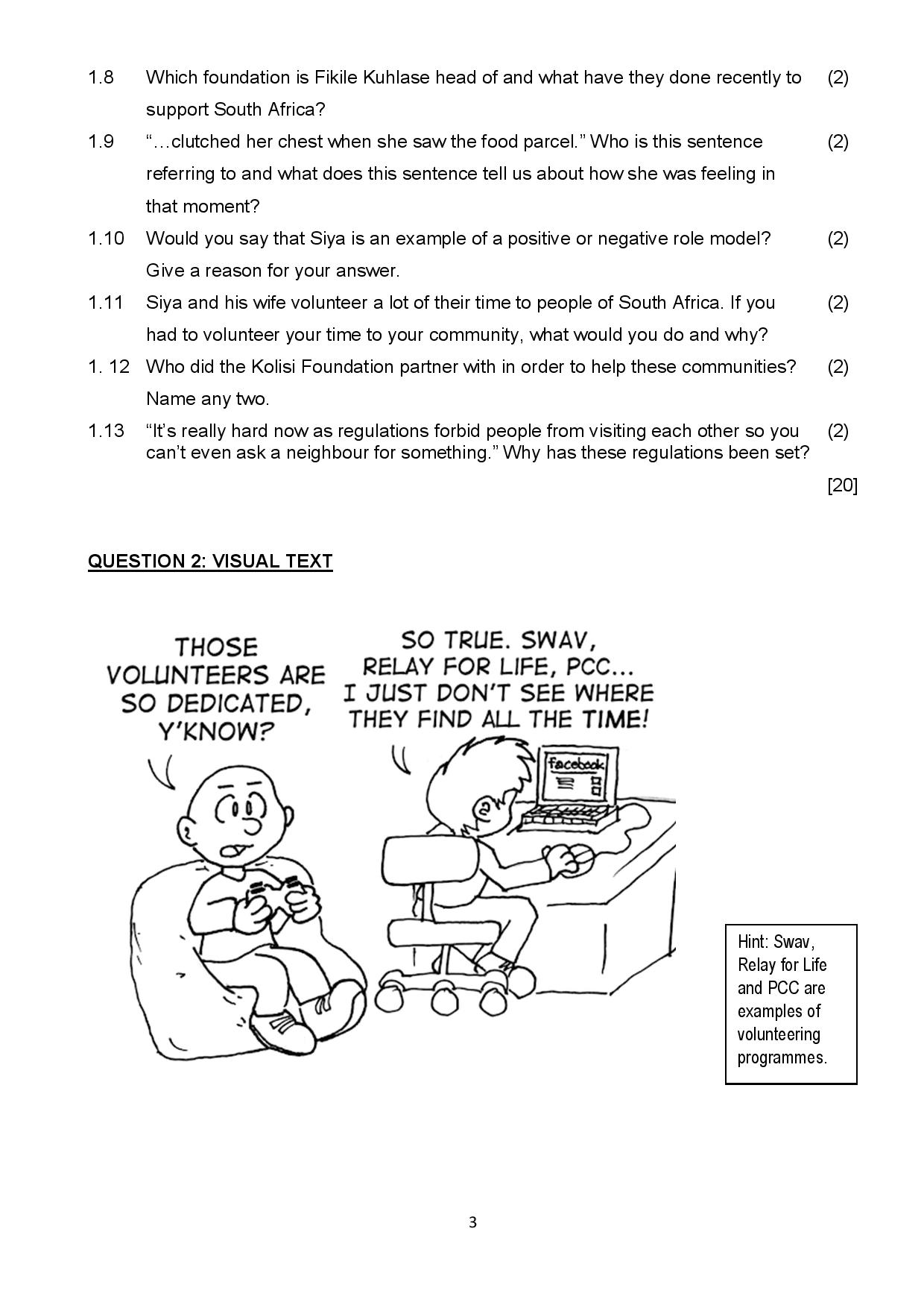 english fal grade 7 test comprehension visual text summary language teacha