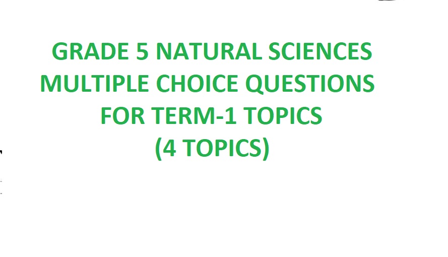 grade 5 natural sciences term 1 multiple choice questions for all topics 4 topics teacha