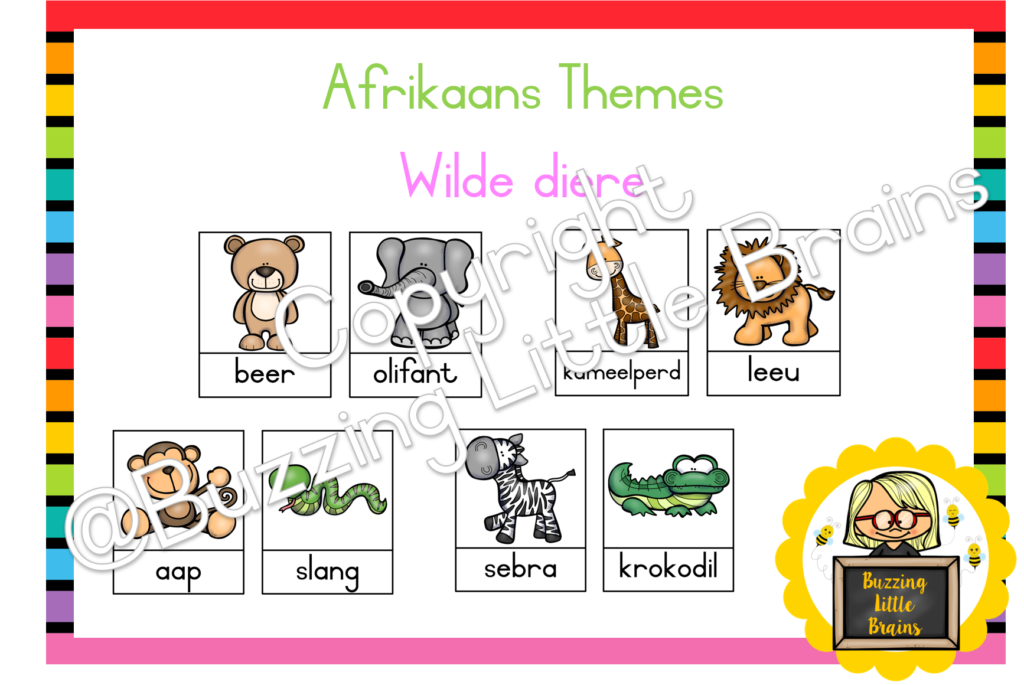 Afrikaans Themes – Wilde diere • Teacha!