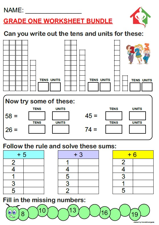 Math Worksheet For Grade 1 - Free Printable Worksheet