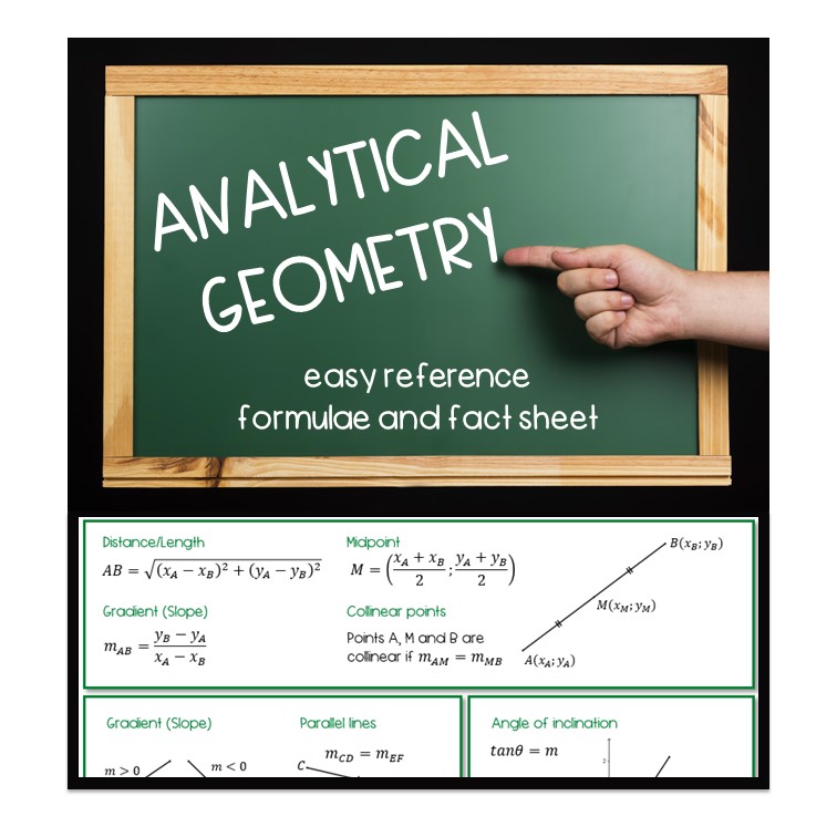 Analytical Geometry Formulae Facts Sheet Teacha