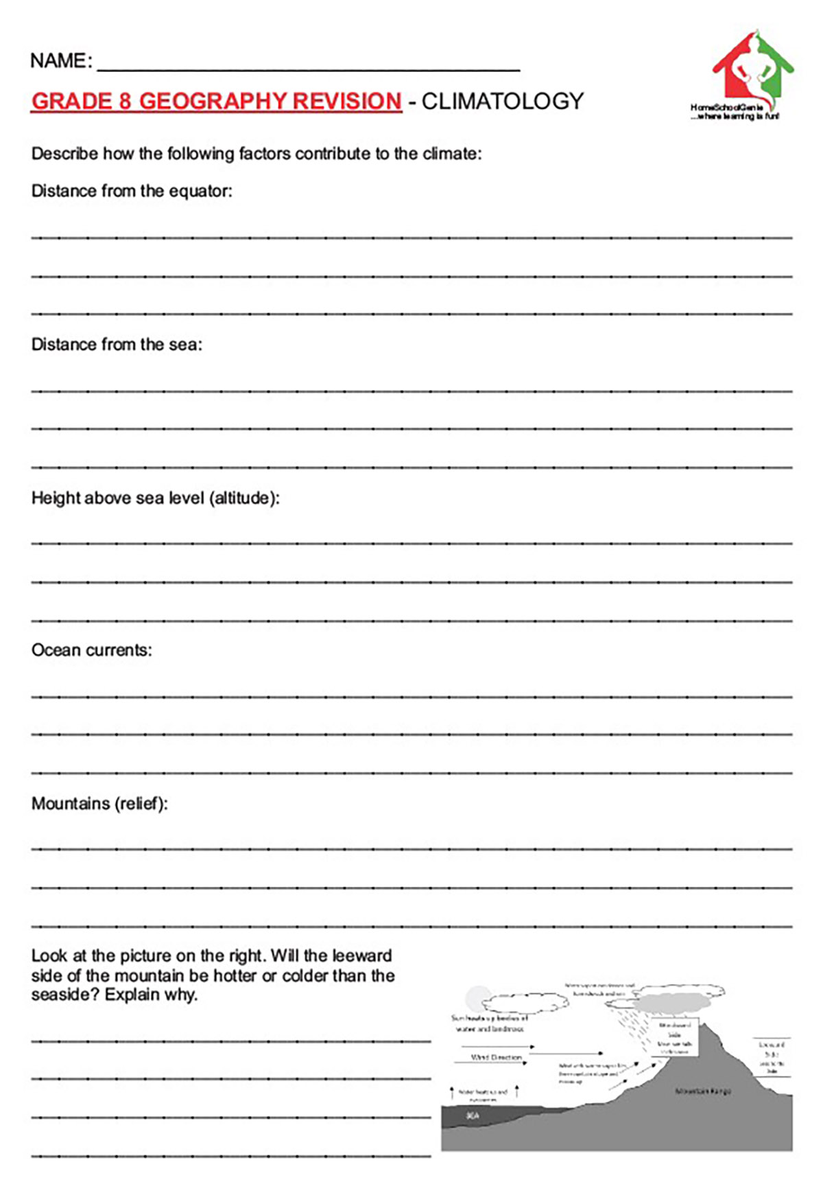 Grade 8 Geography Climatology Worksheet Revision Teacha Grade 8 