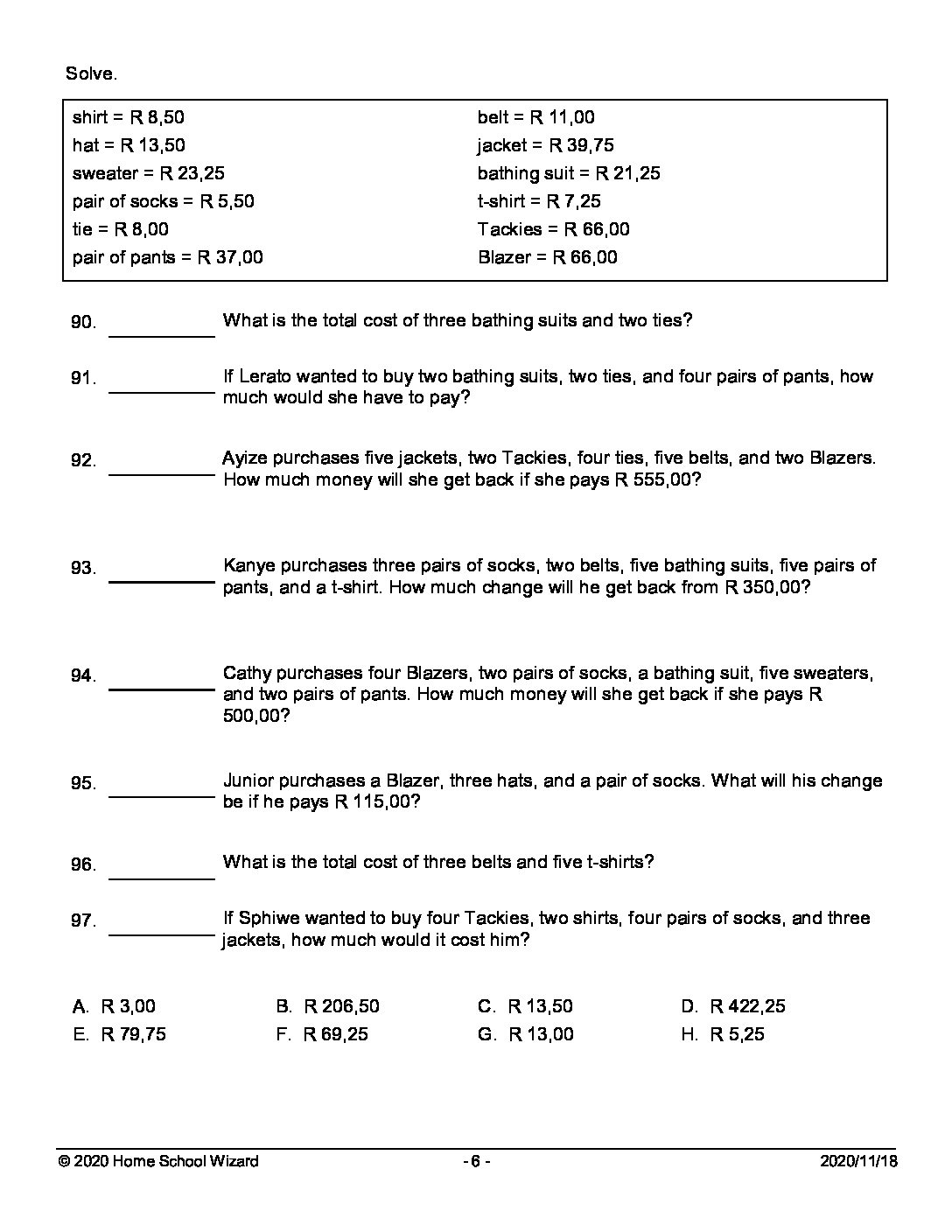 Grade 5 Mathematics Annual Revision Paper 5 Q A Teacha 