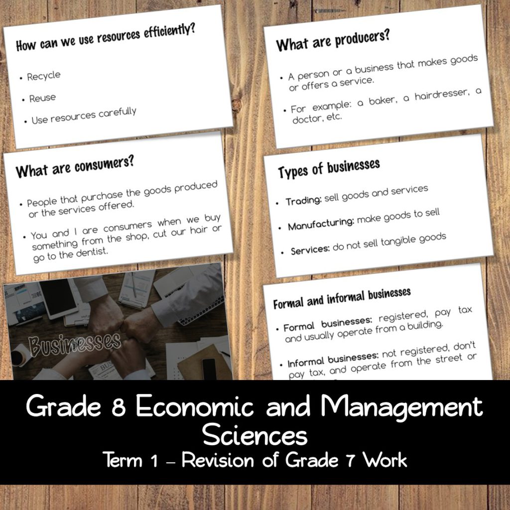 Grade 8 Economic And Management Sciences – Recap Of Grade 7 Work ...