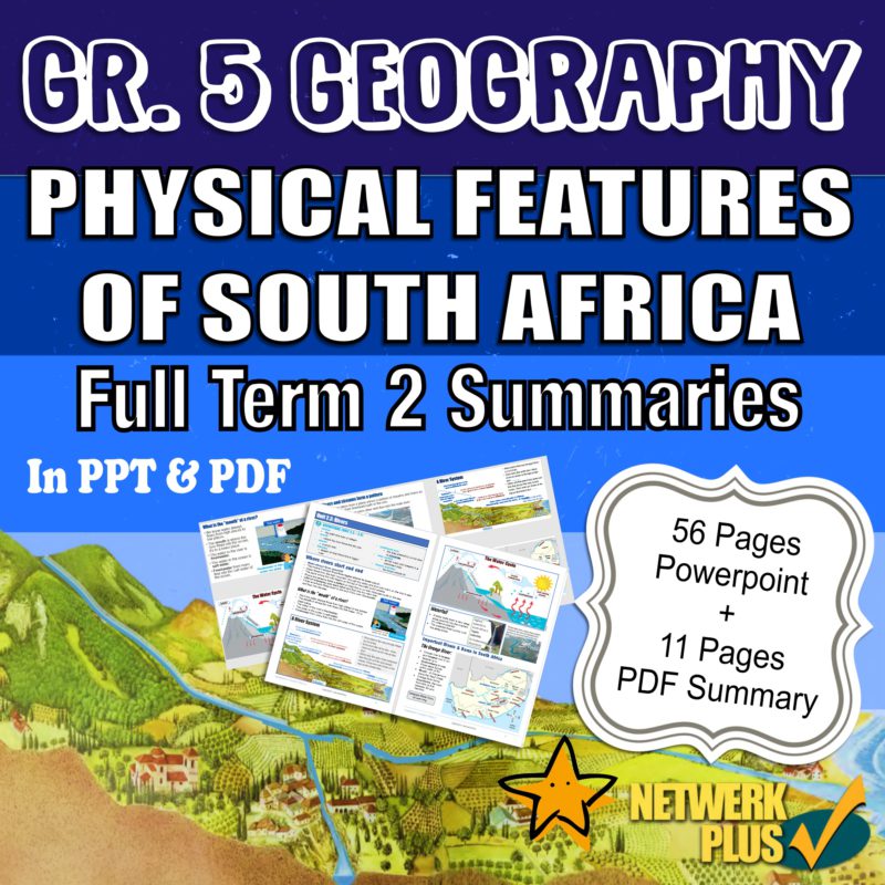 grade 5 geography term 2 physical features of south africa summaries in powerpoint and pdf format teacha