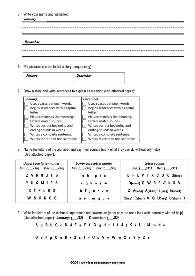 Grade R Assessment • Teacha!