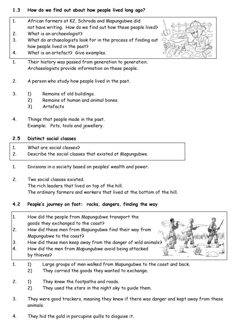 SOCIAL SCIENCE GRADE 6 HISTORY QUESTIONS AND ANSWERS TERM 1 Teacha 