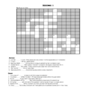 Crossword puzzle: Idioms 1: Intermediary / Senior Phase • Teacha!