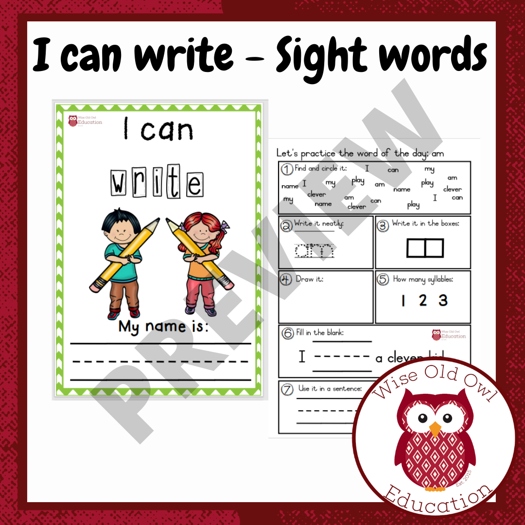the　day　of　•　Teacha!　I　Sightwords　–　Word　can　sheets　write　Grade