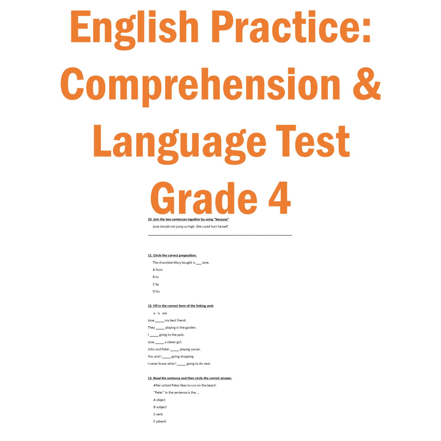 revision-test-grade-4-worksheet-grammar-worksheets-english-grammar