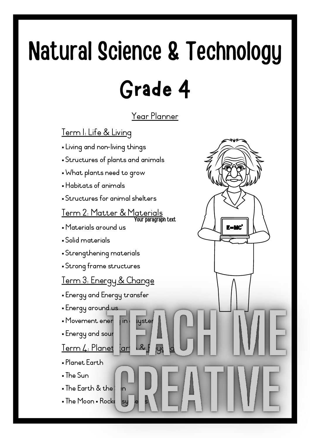 NS Technology Year And Term Planner Grade 4 Teacha 