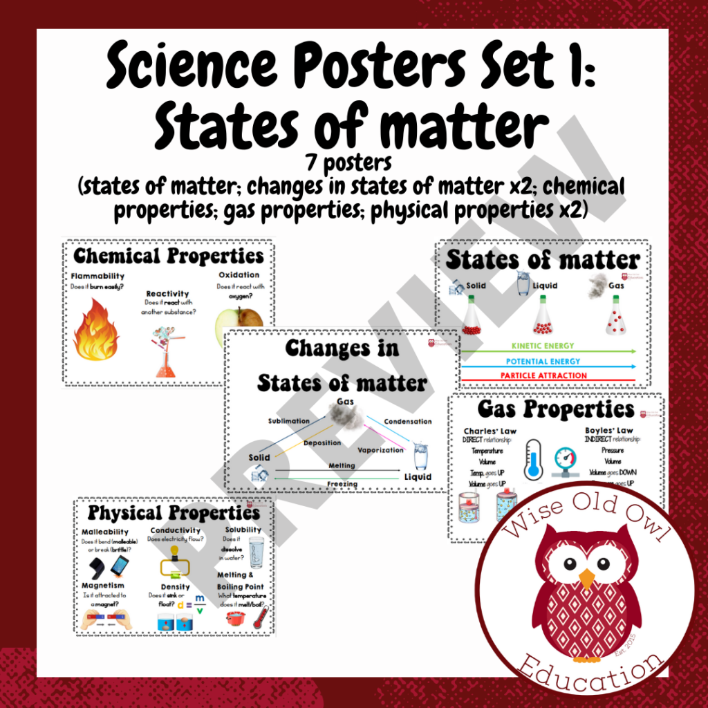 Science Poster Set 1: Matter and its properties • Teacha!