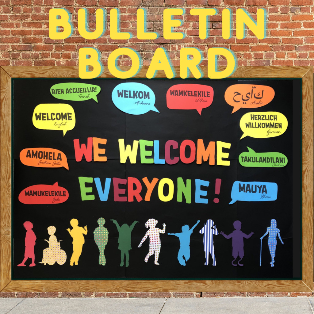 Diverse Welcome Bulletin Board with 10 languages • Teacha!