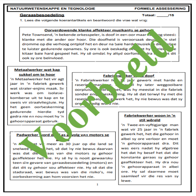 Werkkaart (Geraasbesoedeling 3) – Graad 4 • Teacha!