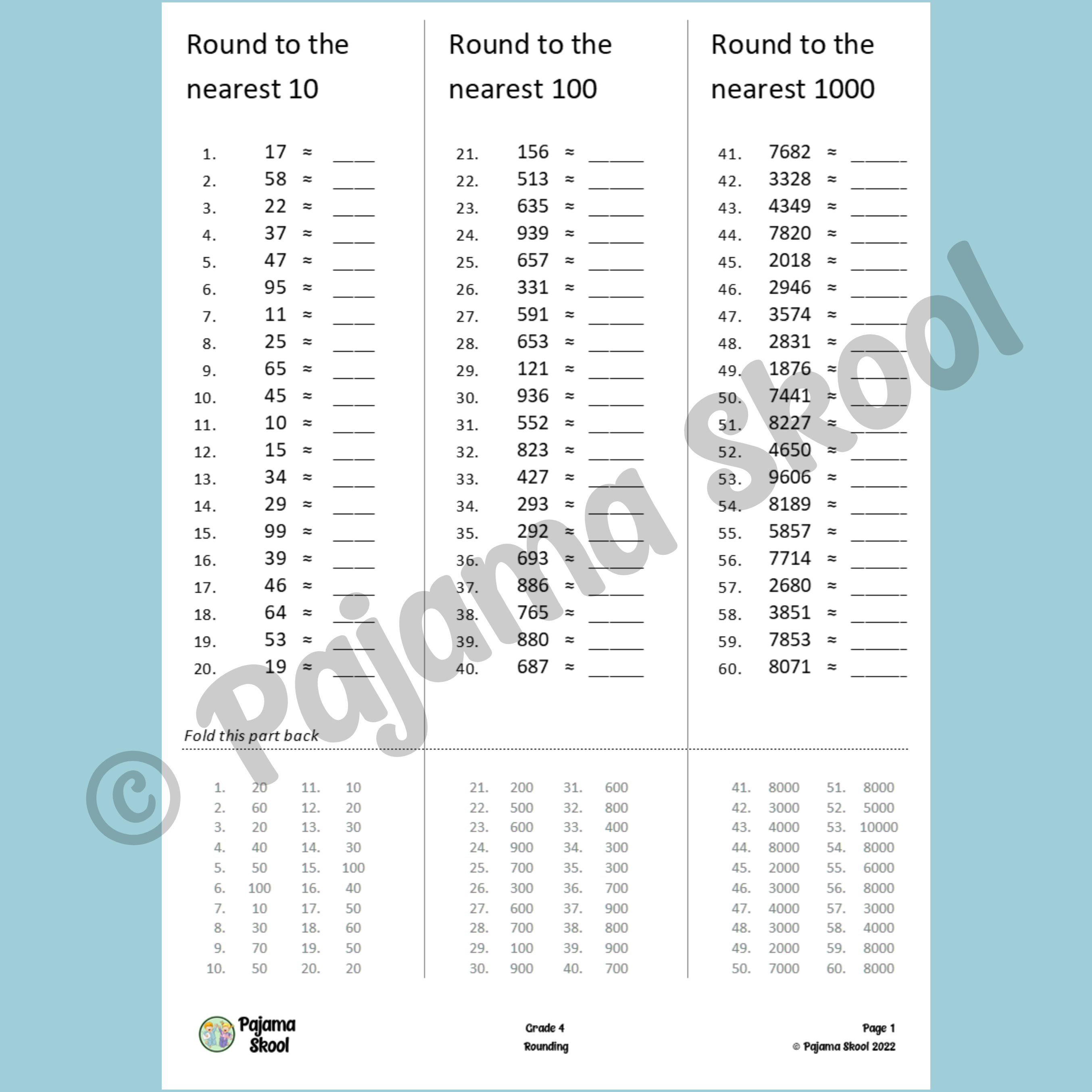 grade 4 rounding worksheets a4 printable teacha