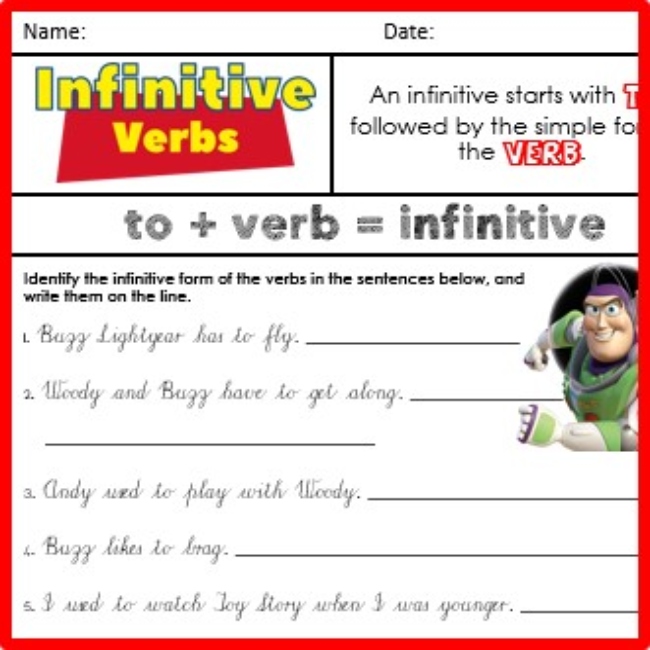 Infinitive Verb Worksheet Grade 5