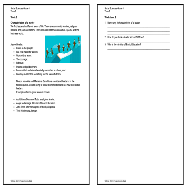 grade 4 social sciences term 2 booklet geography and history teacha