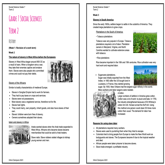 grade 7 social sciences term 2 booklet geography and history teacha