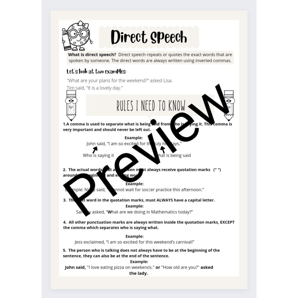 direct-speech-summary-and-worksheet-teacha