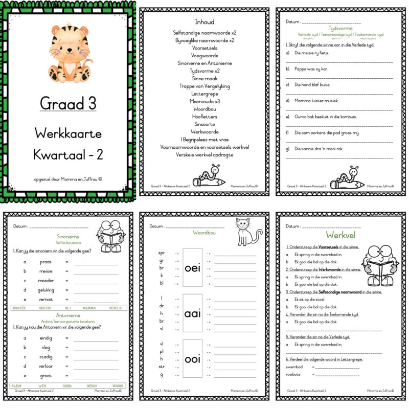 graad 3 afrikaans kwartaal 1 2 werkkaarte teacha
