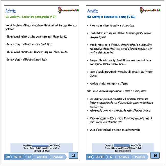 grade 4 social sciences ss geography history term 2 platinum teacha