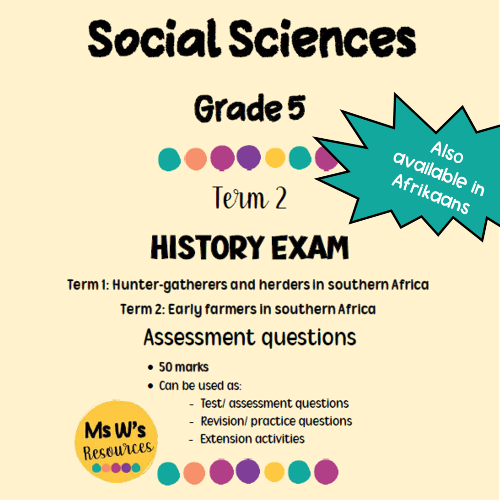 grade 5 history term 2 exam teacha