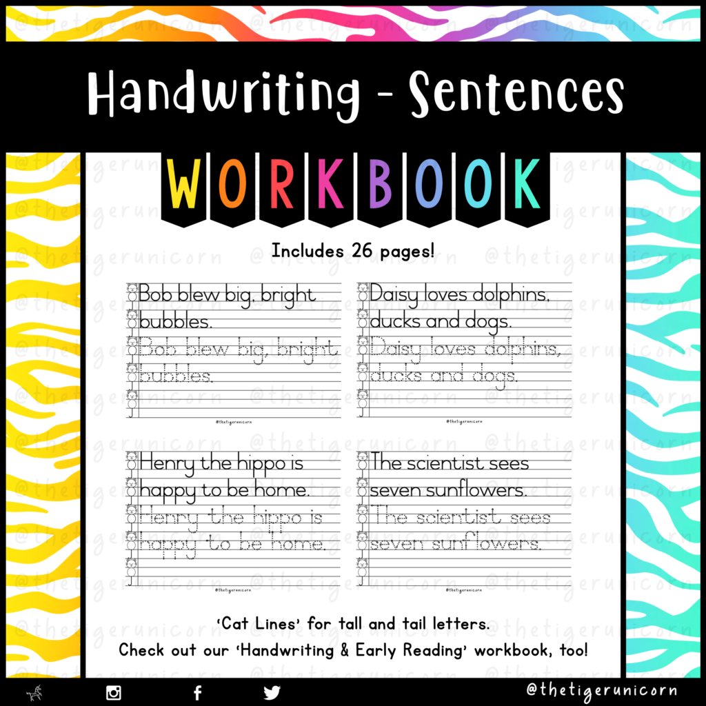 Handwriting – Sentences Workbook • Teacha!