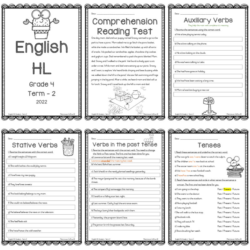 grade 4 english home language term 2 worksheets teacha