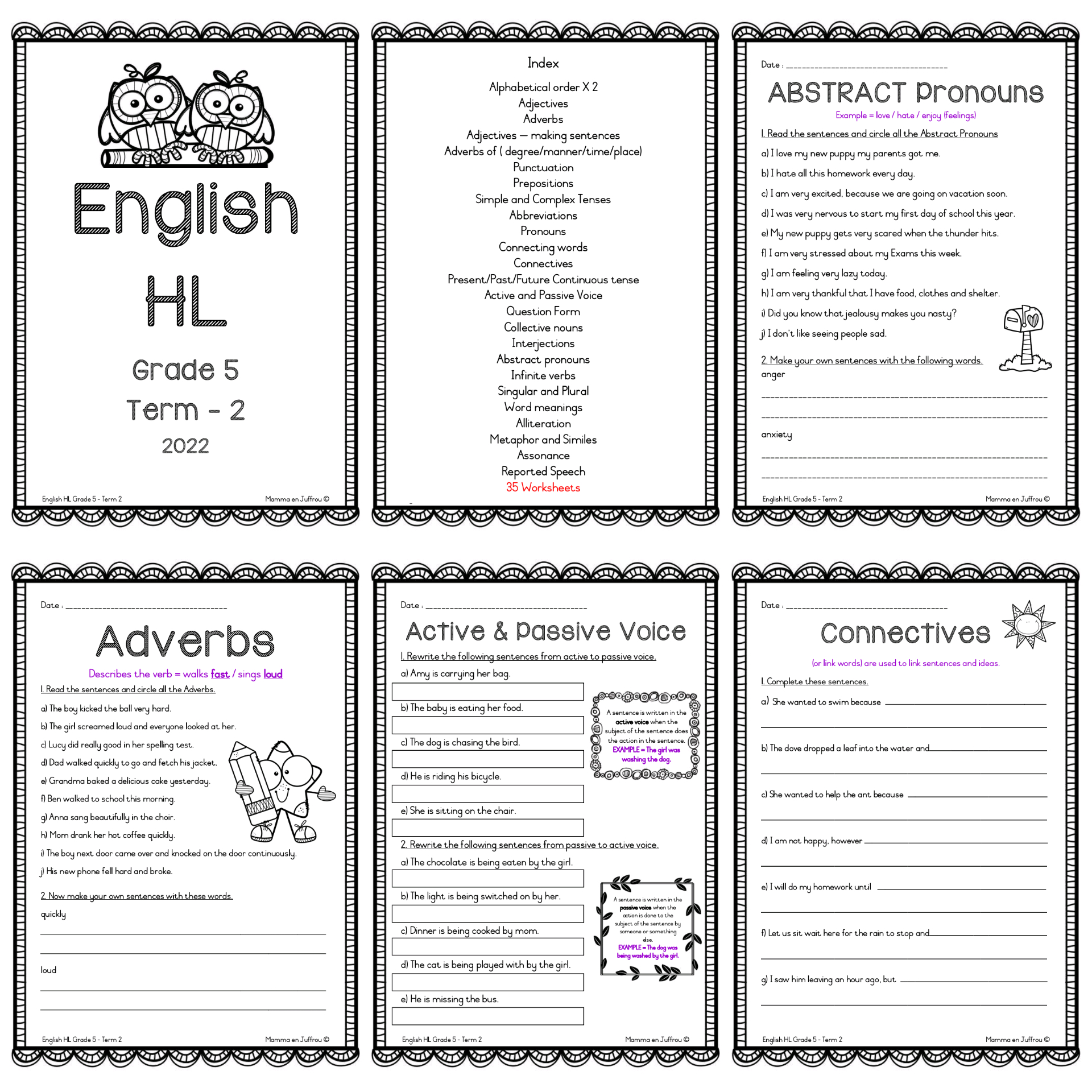 grade 5 english home language term 2 worksheets teacha