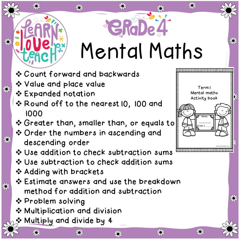 Grade 4 Mental Maths Activity Book Teacha 