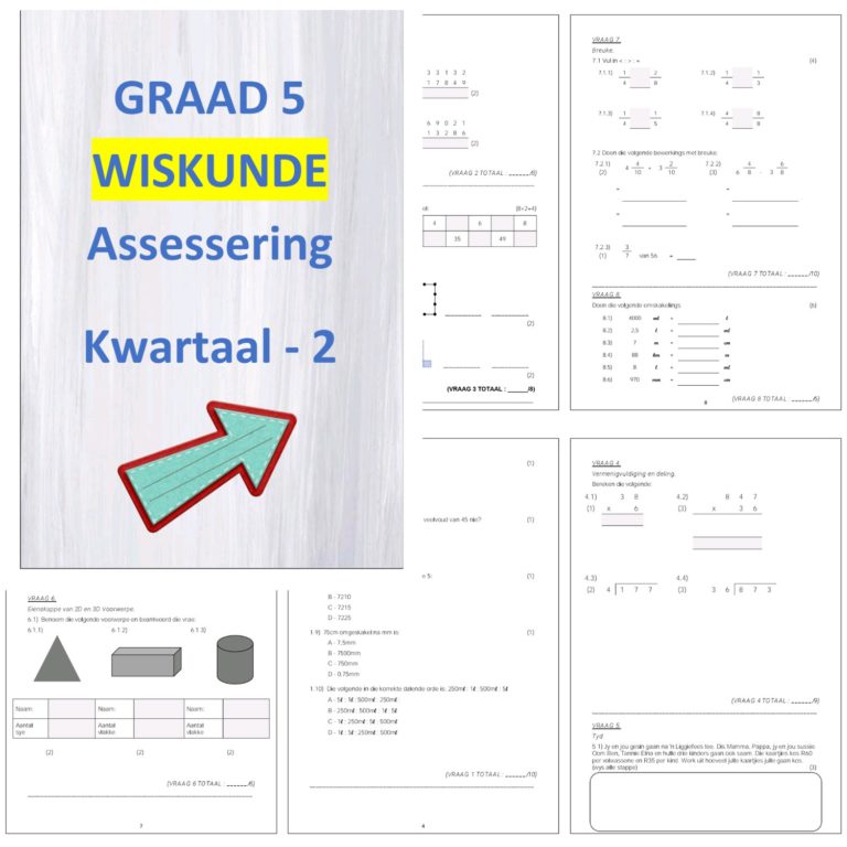 Wiskunde Graad 5 Eerste Kwartaal Toets 1 2 Toetse • Teacha