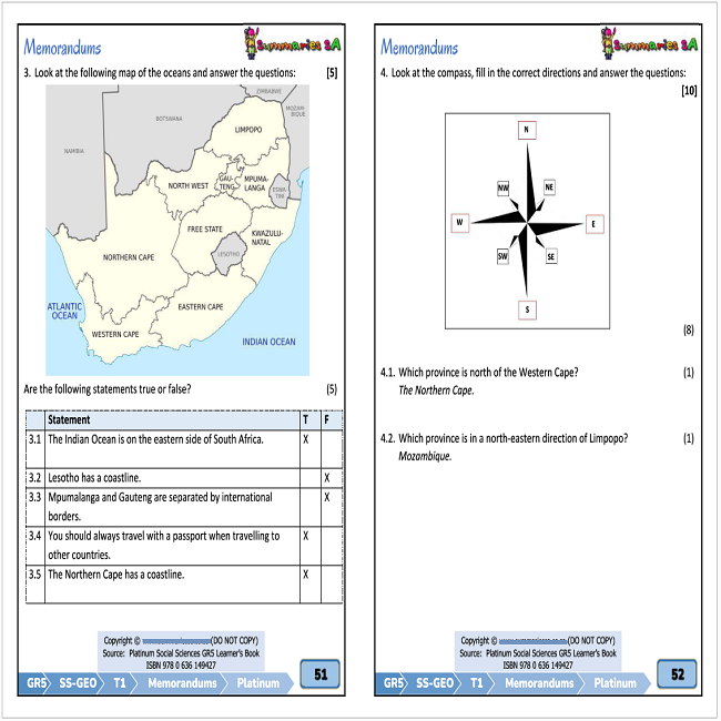 grade 5 social sciences geography history ss term 1 platinum teacha