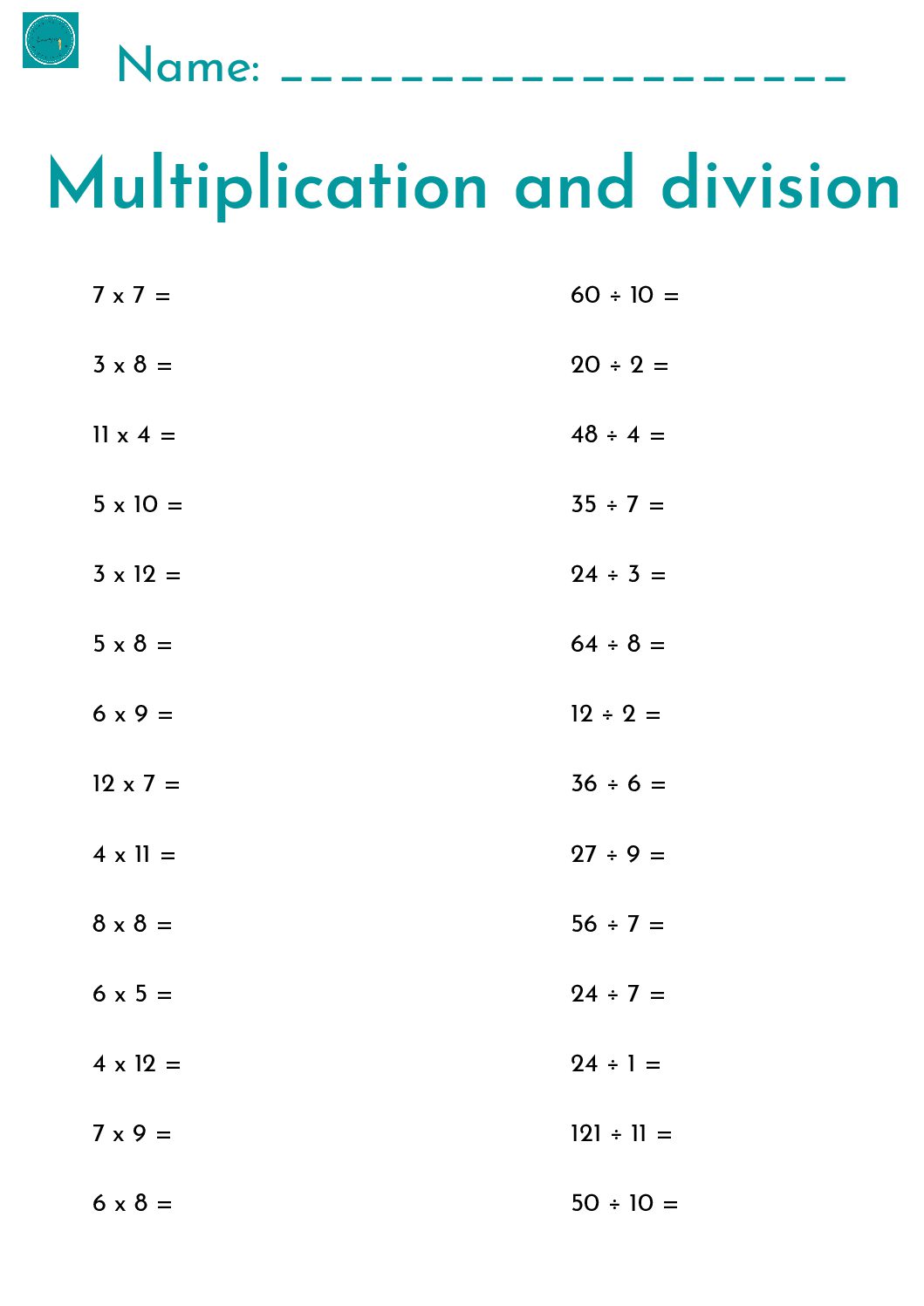 6 Times Tables Multiplication And Division Test Brokeasshome com