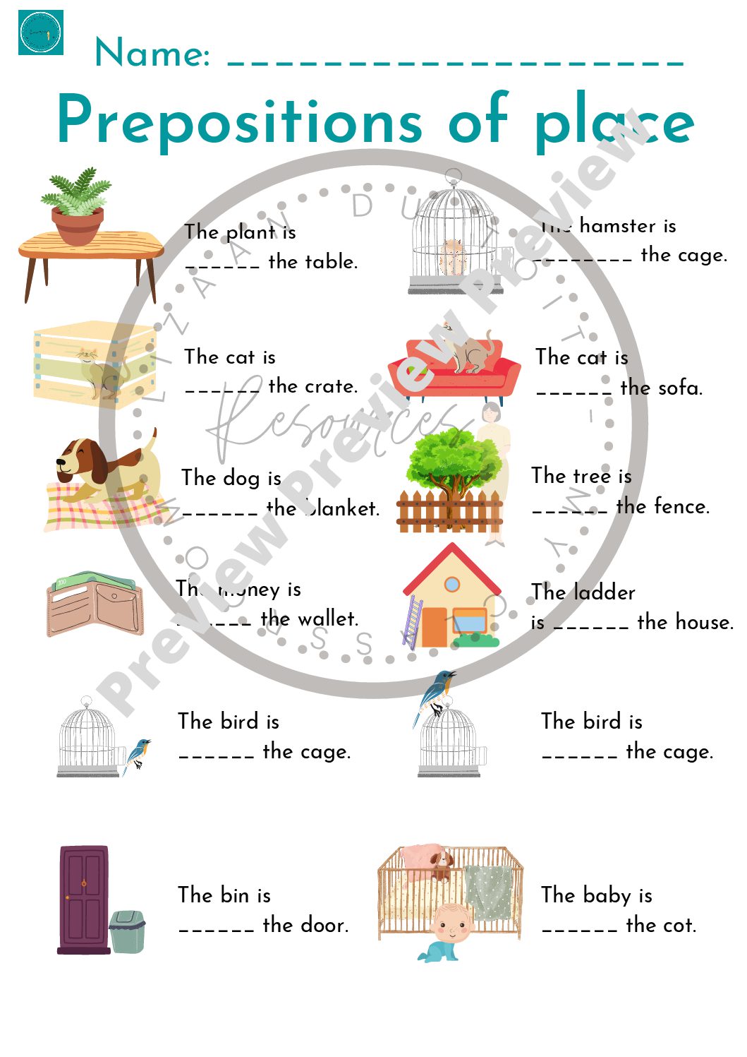 Prepositions Of Place Worksheets Teacha 