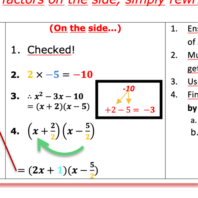 Factorising Summary & Worksheet • Teacha!